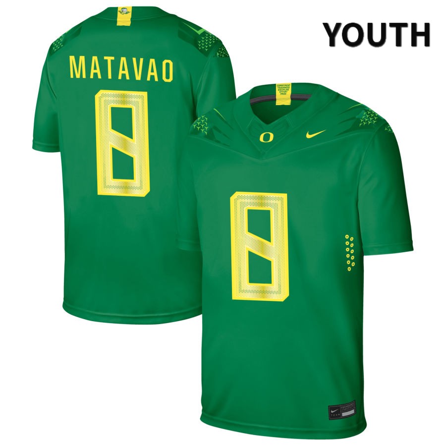 Oregon Ducks Youth #8 Moliki Matavao Football College Authentic Green NIL 2022 Nike Jersey HWD58O4D